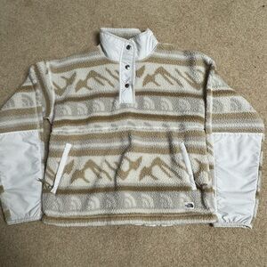 The North Face Tan and Cream Fleece Jacket